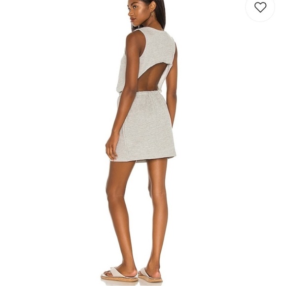 Lovers + Friends Charlie Open Back Sleeveless Gray Sweatshirt Terry Dress - Picture 5 of 8